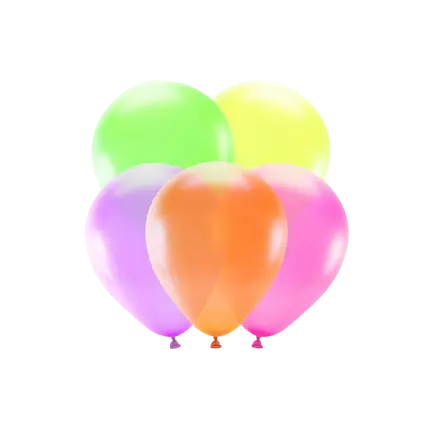 Lot de 5 Ballons Néon Fluos