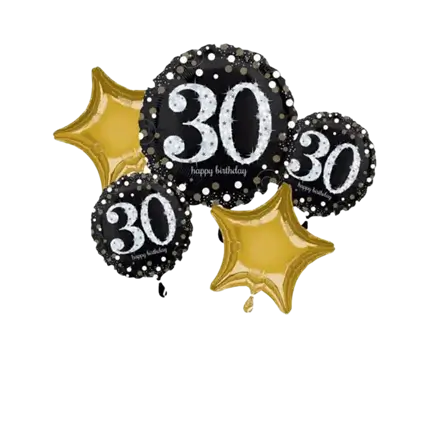 Bouquet de 5 ballons Birthday 30 ans