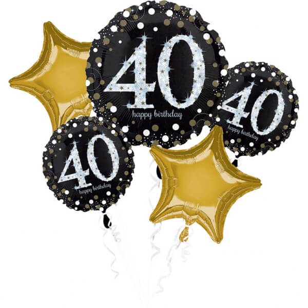 Bouquet de 5 ballons Birthday 40 ans 