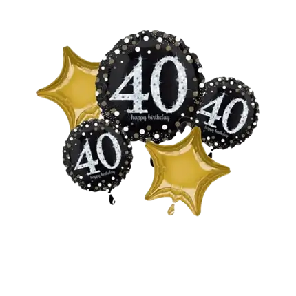 Bouquet de 5 ballons Birthday 40 ans 