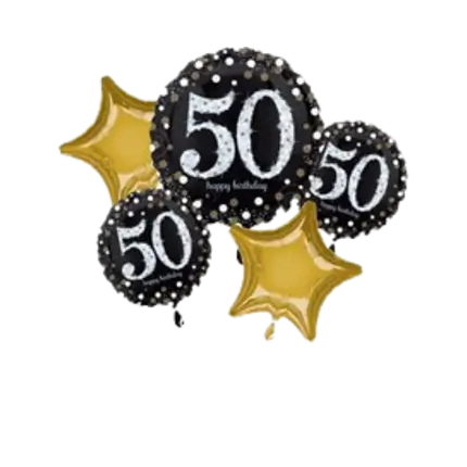 Bouquet de 5 ballons Birthday 50 ans