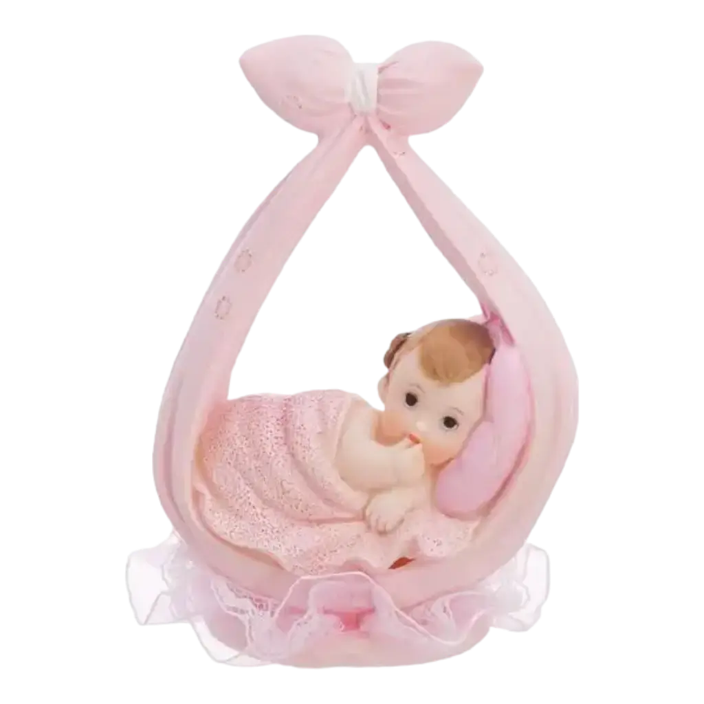 Figurine Baby Girl rose dans un foulard 