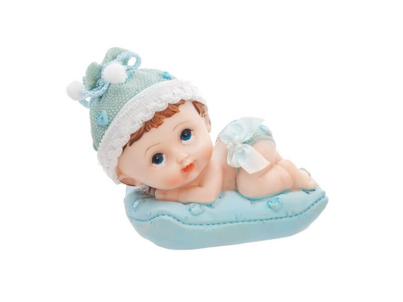 Figurine Bebe Garcon Sur Un Coussin Bleu Deco De Table Sur Sparklers Club