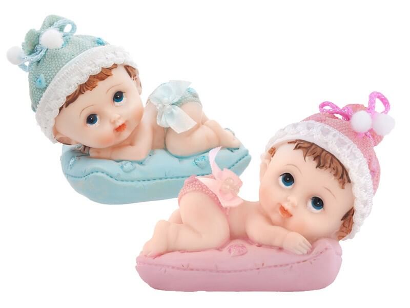 Figurine Bebe Fille Sur Un Coussin Rose Deco De Table Sur Sparklers Club