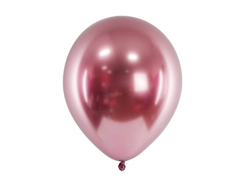 50 Ballons Métalliques Brillants Or Rose 