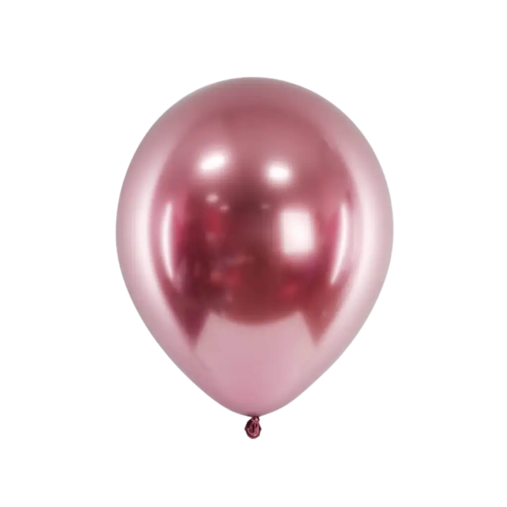 50 Ballons Métalliques Brillants Or Rose 