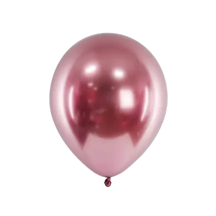 50 Ballons Métalliques Brillants Or Rose 