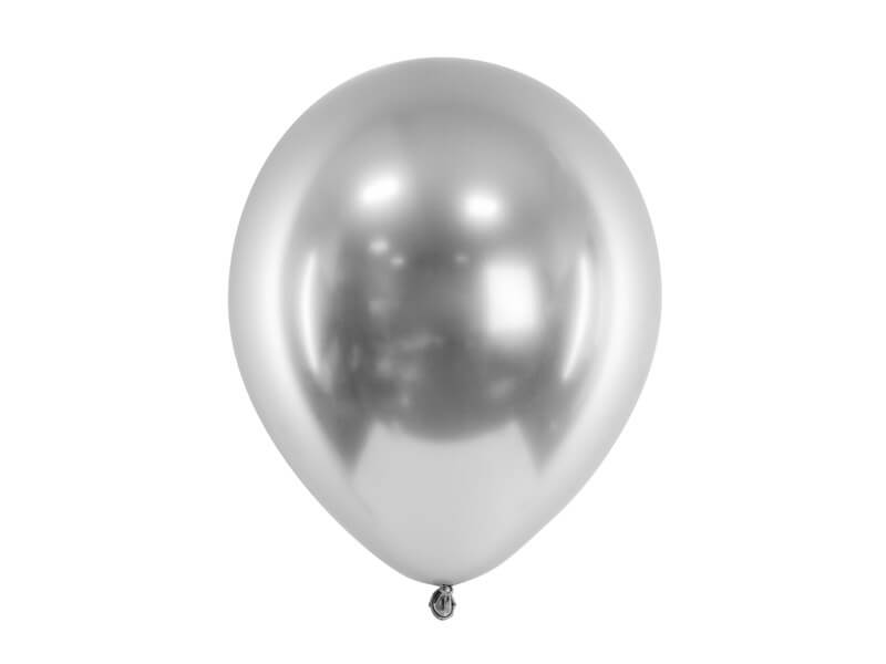 50 Ballons Métalliques Brillants Argent