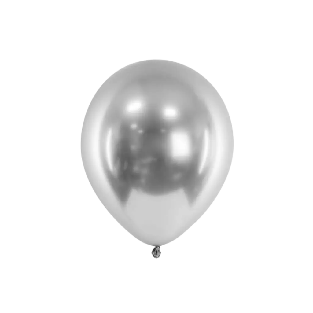 50 Ballons Métalliques Brillants Argent