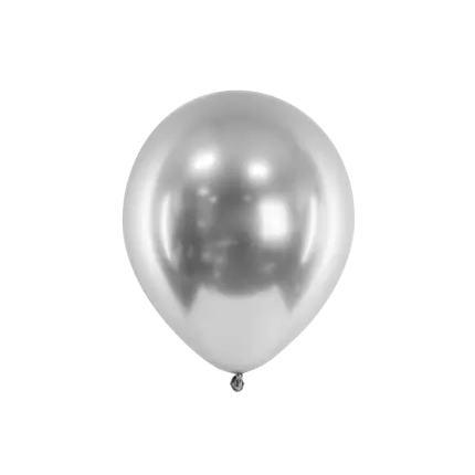 50 Ballons Métalliques Brillants Argent