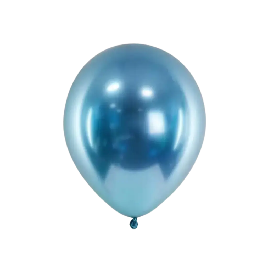 50 Ballons Métalliques Brillants Bleus