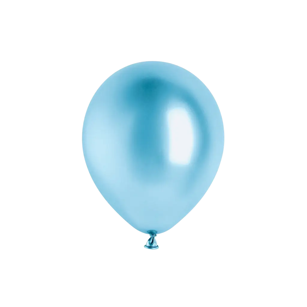 50 Ballons Métalliques Brillants Bleus
