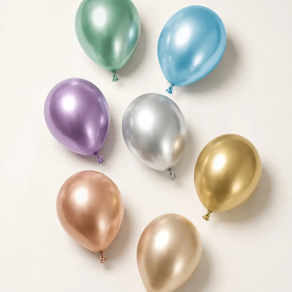50 Ballons Métalliques Brillants Bleus