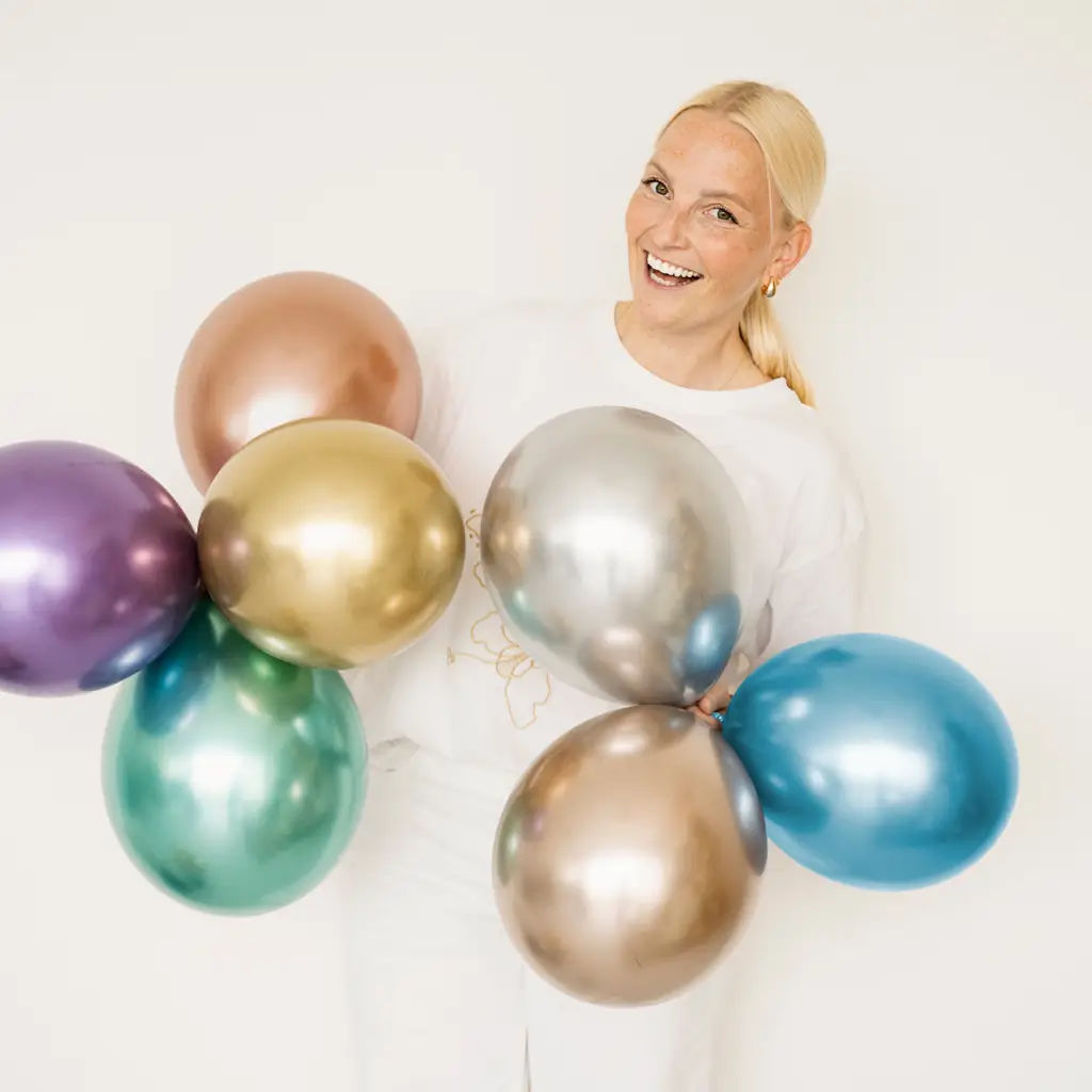 50 Ballons Métalliques Brillants Bleus