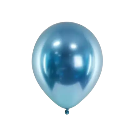 50 Ballons Métalliques Brillants Bleus