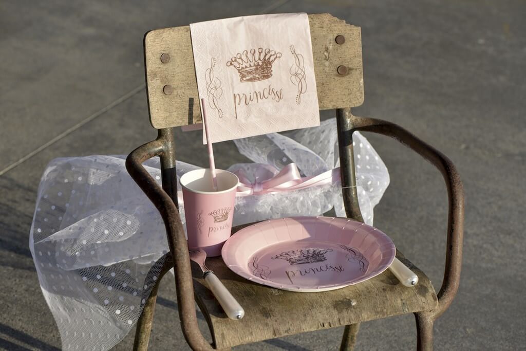 Assiette Couronne Princesse Rose (Lot de 6)