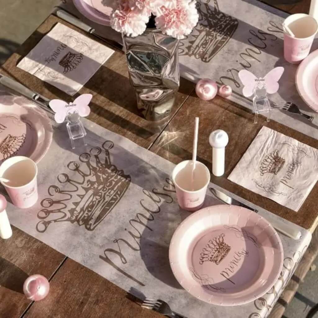 Assiette Couronne Princesse Rose (Lot de 6)
