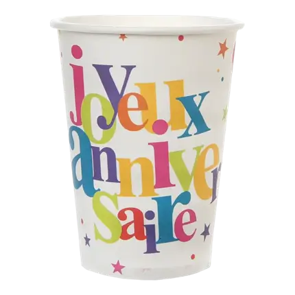 Gobelet Joyeux Anniversaire Multicolore (lot de 10)