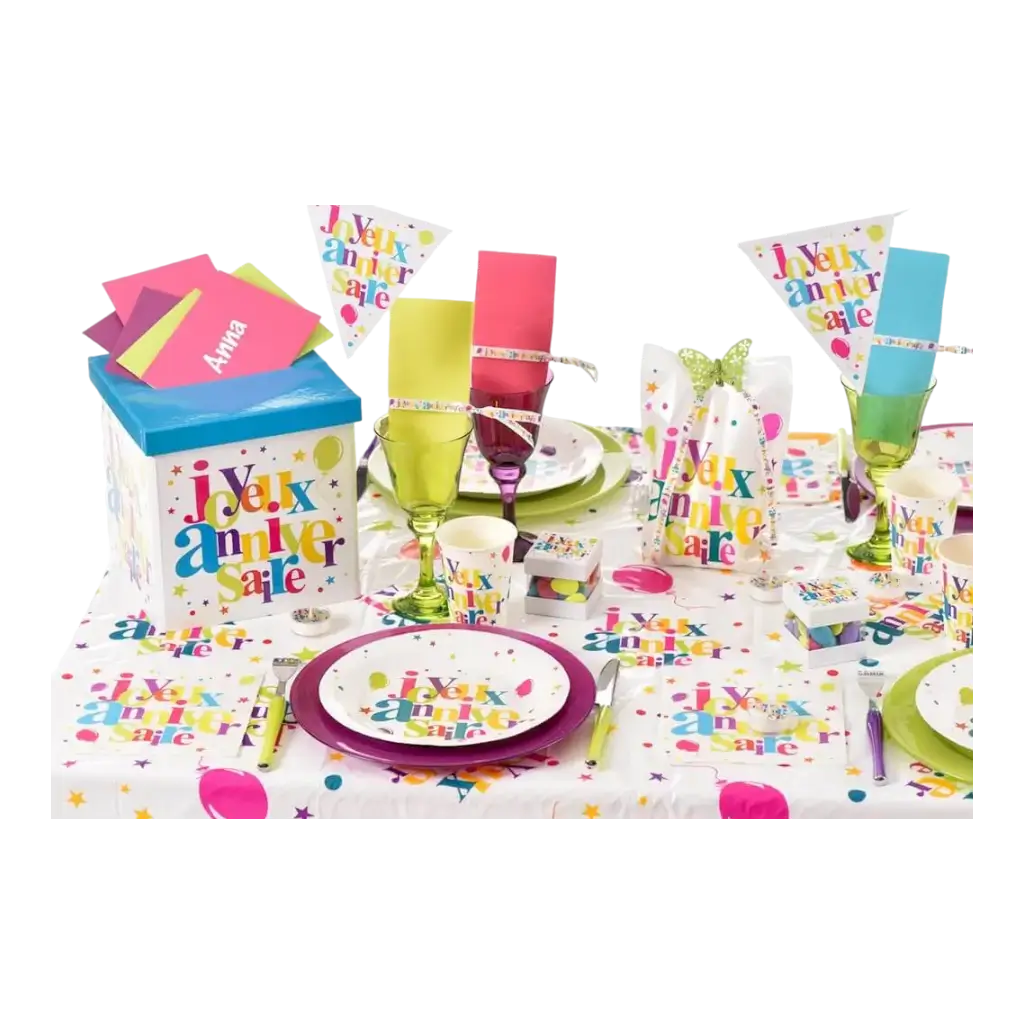 Nappe Joyeux Anniversaire Multicolore 