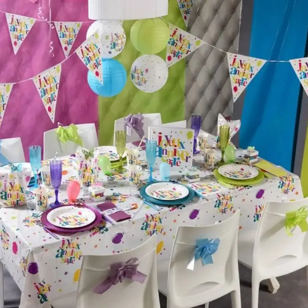 Nappe Joyeux Anniversaire Multicolore 