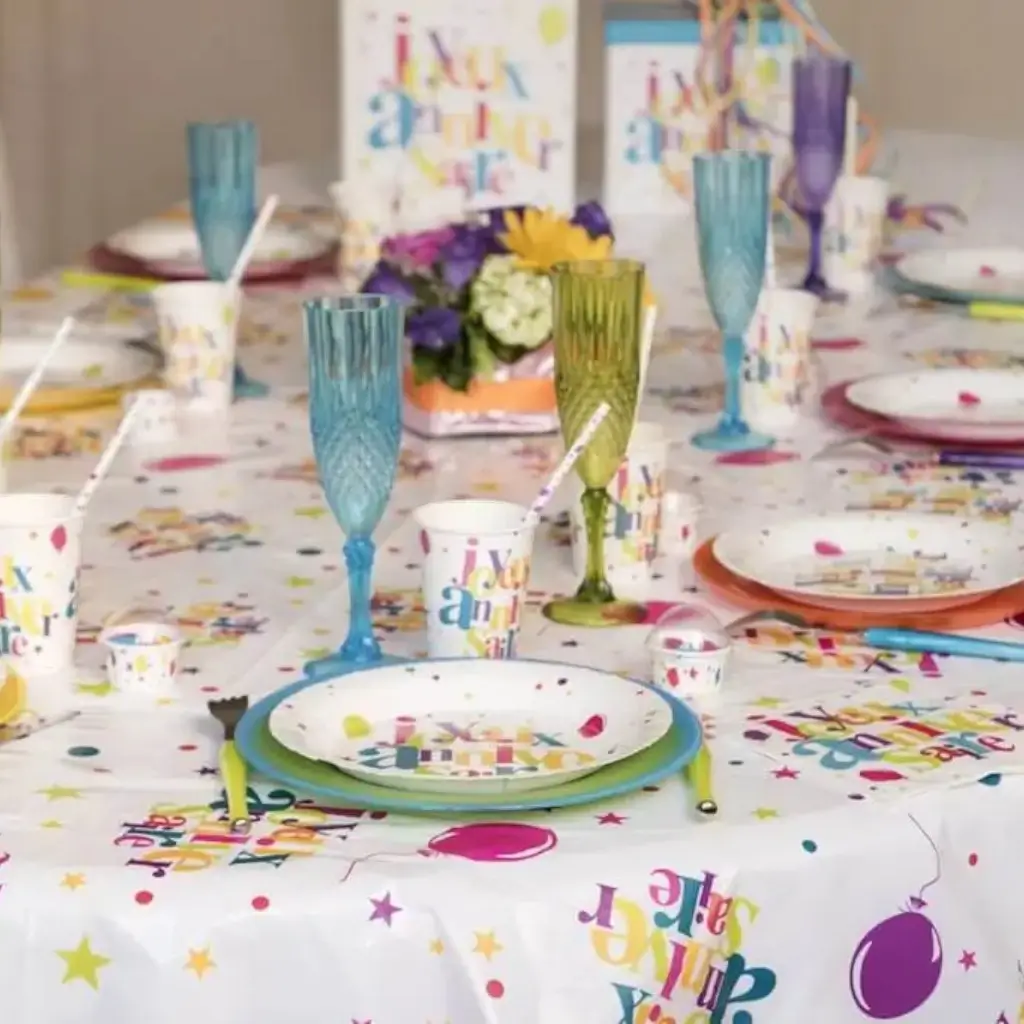 Nappe Joyeux Anniversaire Multicolore 