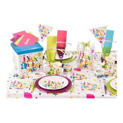 Nappe Joyeux Anniversaire Multicolore 