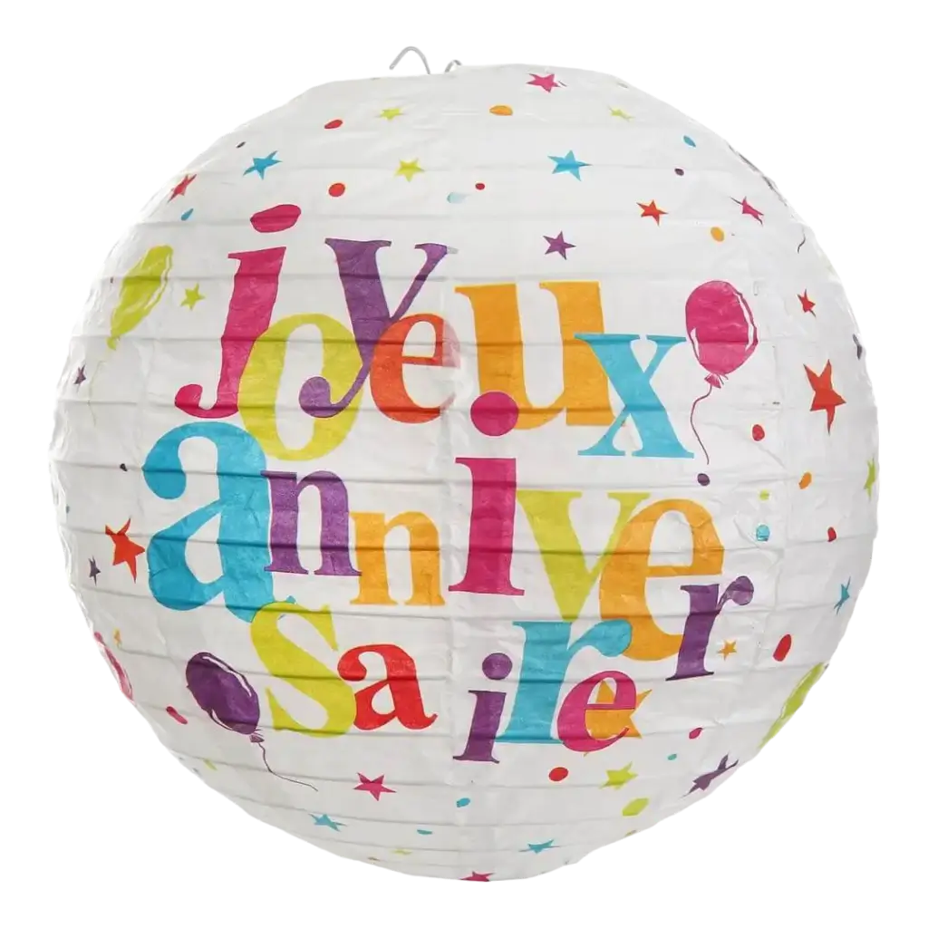 Lanterne Joyeux Anniversaire Multicolore (Lot de 2)