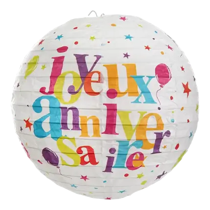 Lanterne Joyeux Anniversaire Multicolore (Lot de 2)