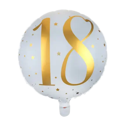 Ballon Blanc/Or 18ans ø45cm