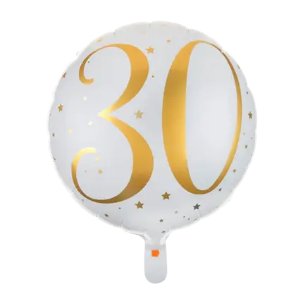 Ballon Blanc/Or 30ans ø45cm