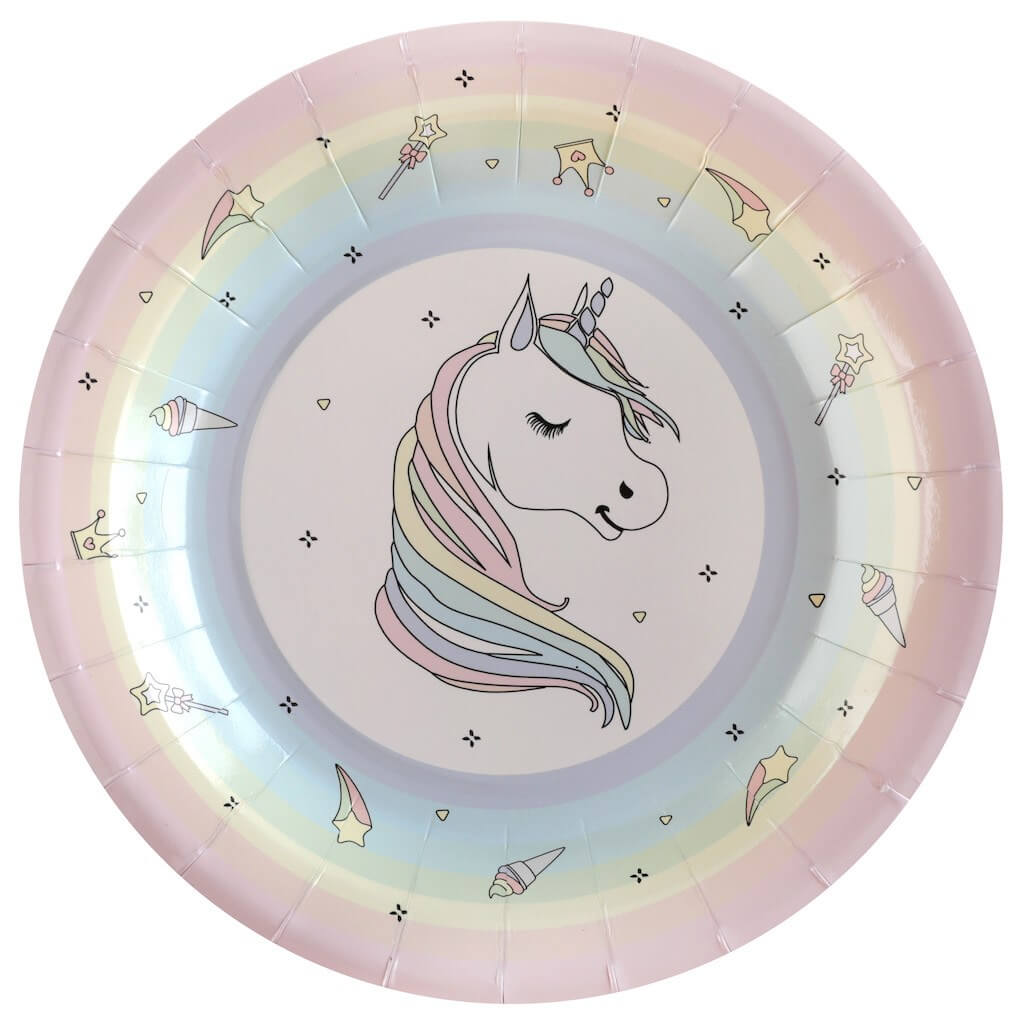 Assiette Licorne Rose (Lot de 10) 