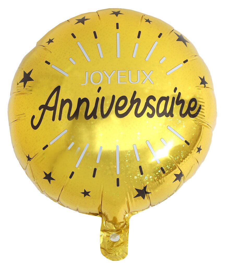 Ballon Joyeux Anniversaire Or ø45cm 