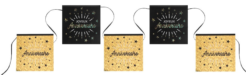 Guirlande Fanions Joyeux Anniversaire Noir Or Guirlandes Anniversaire Sur Sparklers Club