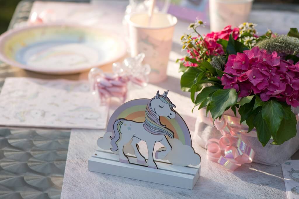 Centre de Table Licorne Rose 