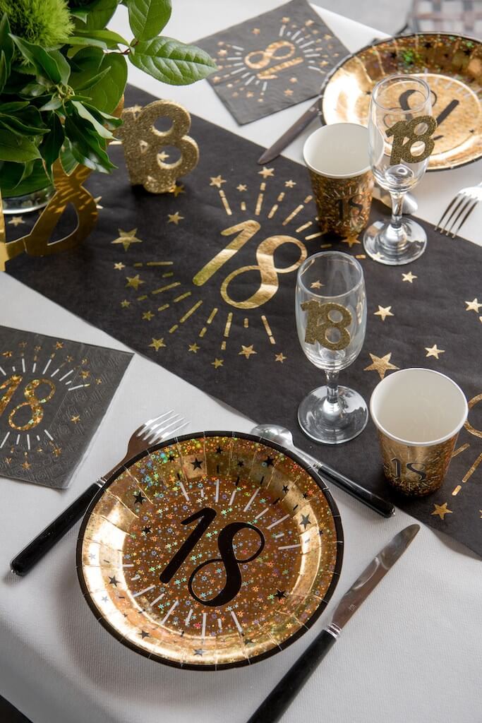 Assiette en papier Or 18 ans (lot de 10)