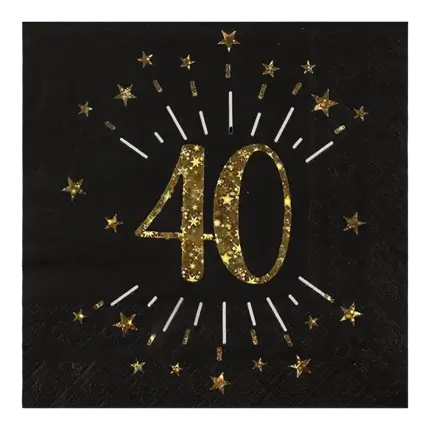 Pack 40ans Or et Blanc - 20 personnes : Décorations anniversaire 40 ans -  Sparklers Club
