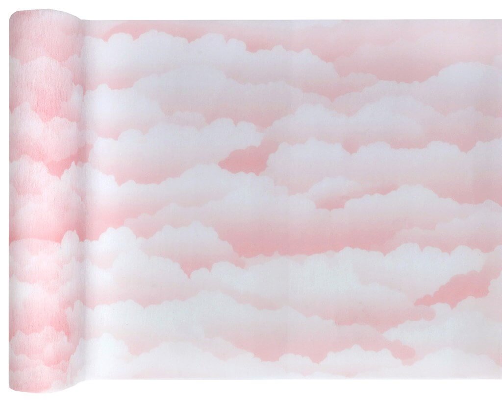 Chemin de Table Baby Girl Nuage Rose 5 mètres 