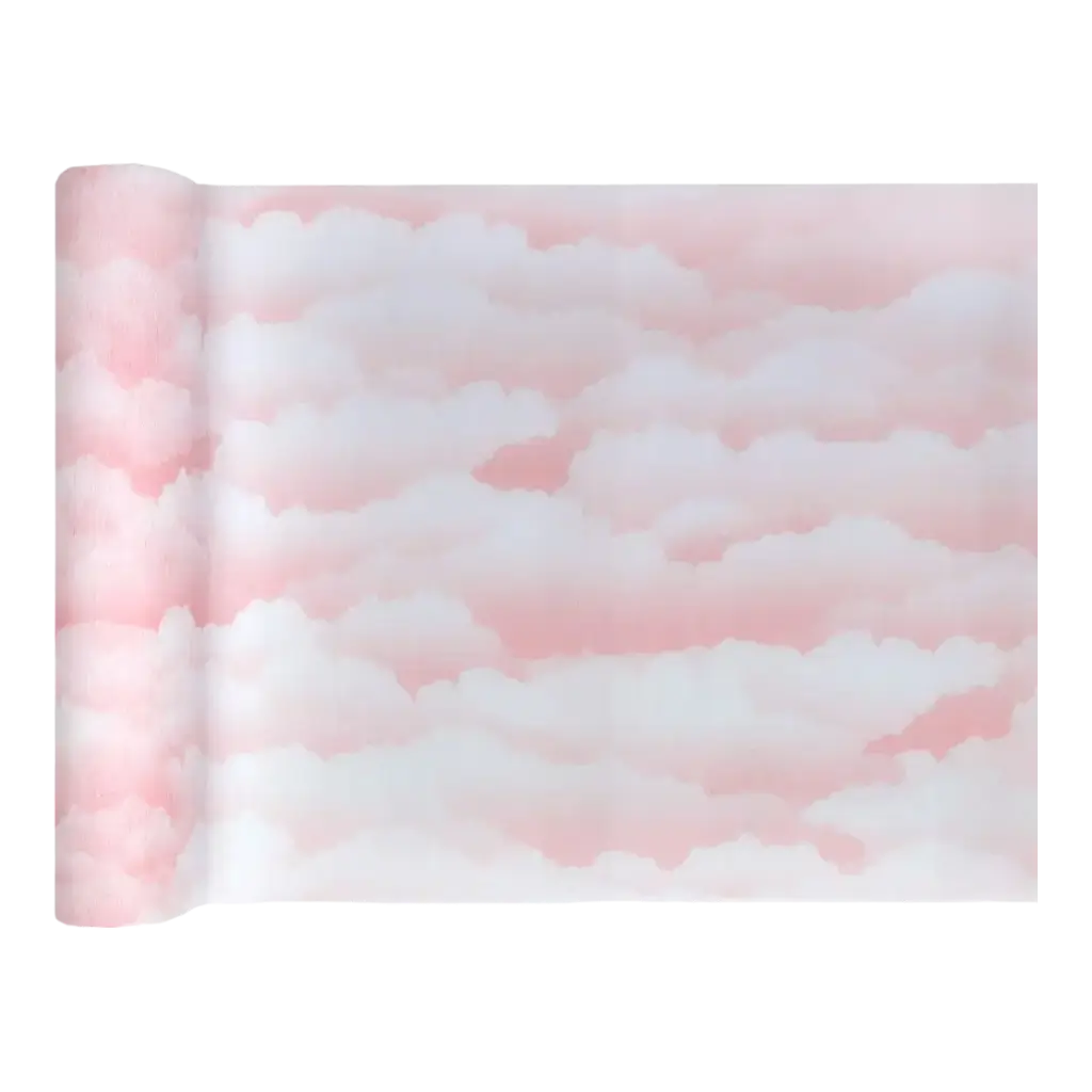 Chemin de Table Baby Girl Nuage Rose 5 mètres 