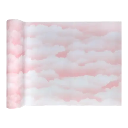 Chemin de Table Baby Girl Nuage Rose 5 mètres 