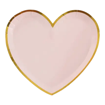 Assiette Forme Coeur Rose/Or (Lot de 10)