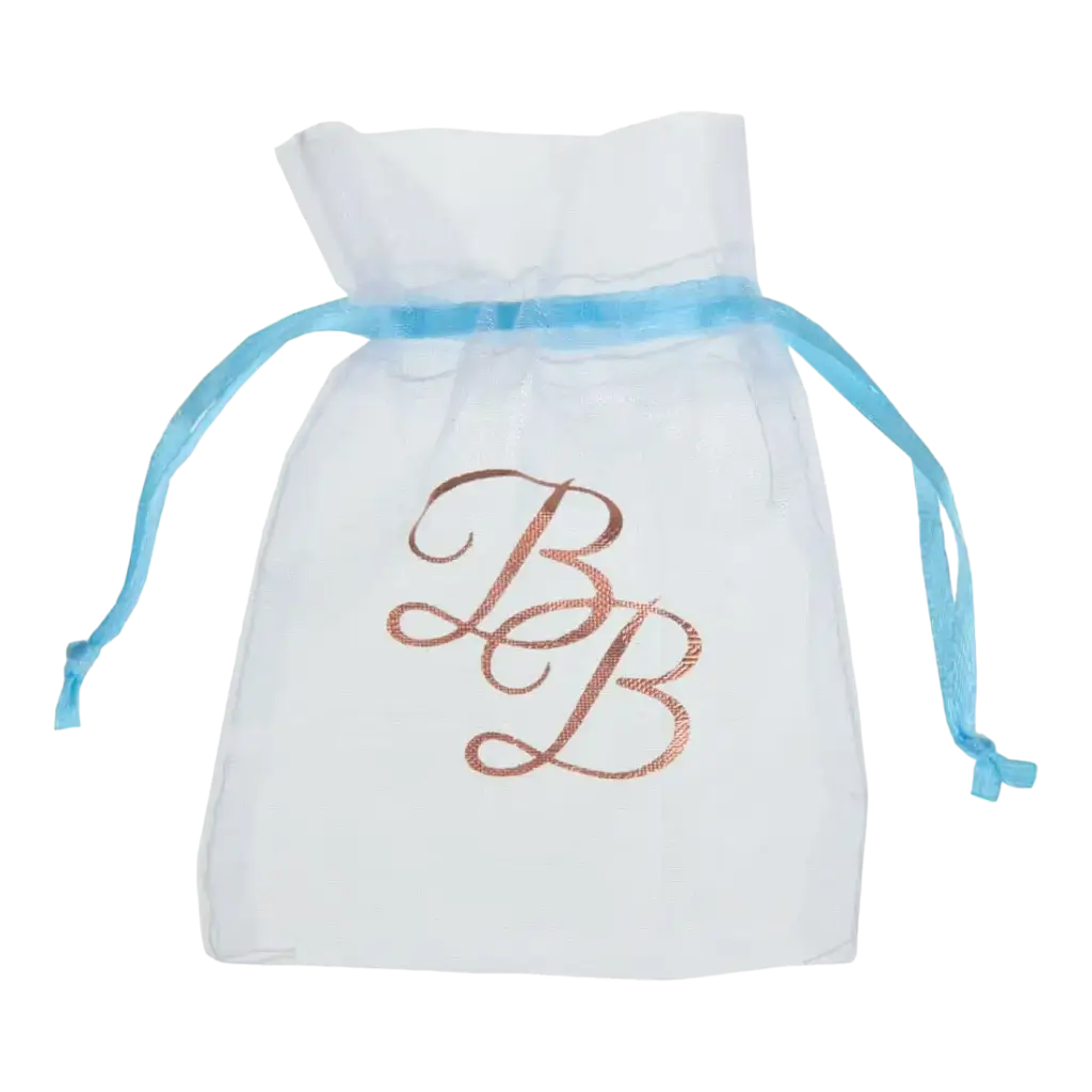 Sachet Organza BB Ruban Bleu (Lot de 6)