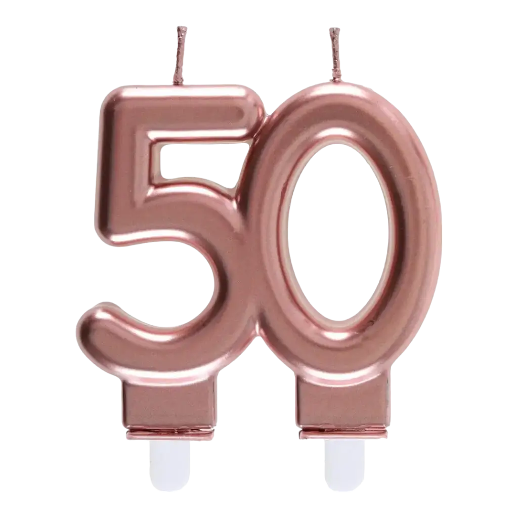 Bougie 50 ans Or rose 