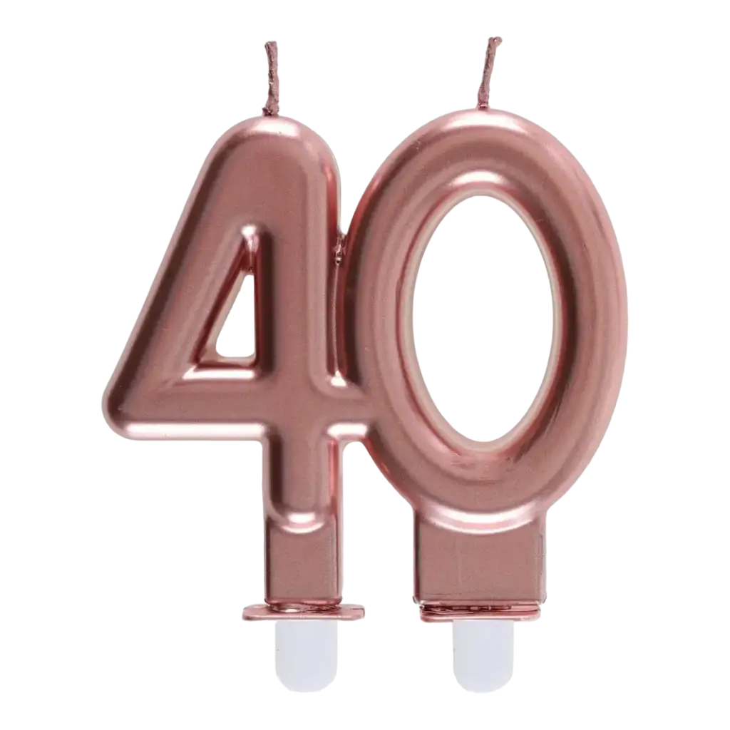Bougie 40 ans Or rose 