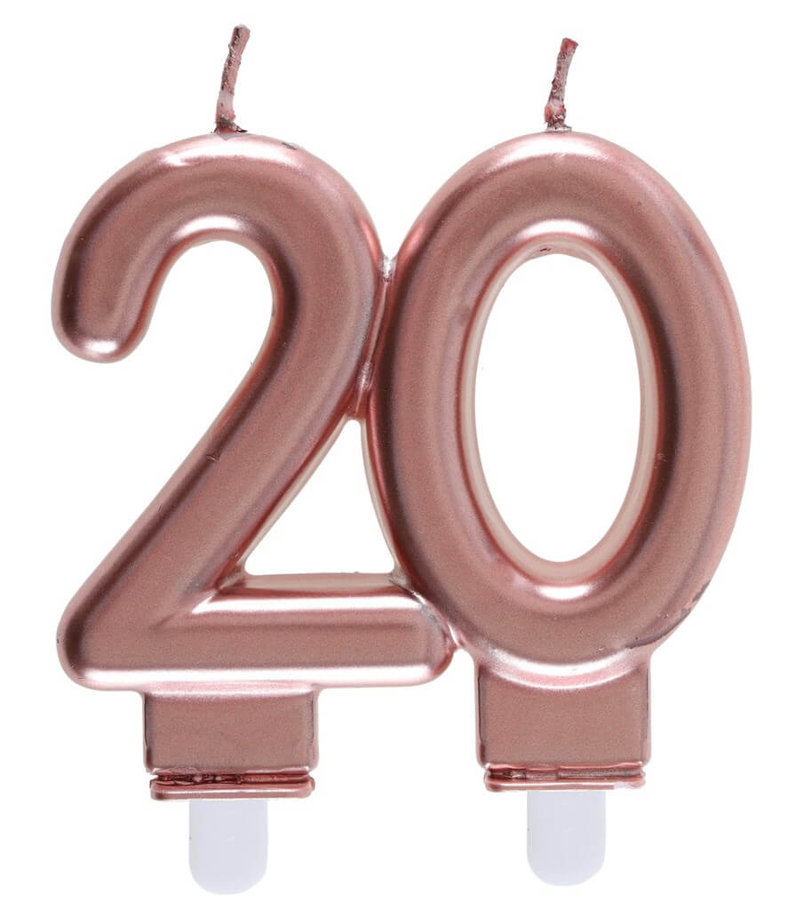 Bougie 20 ans Or rose 