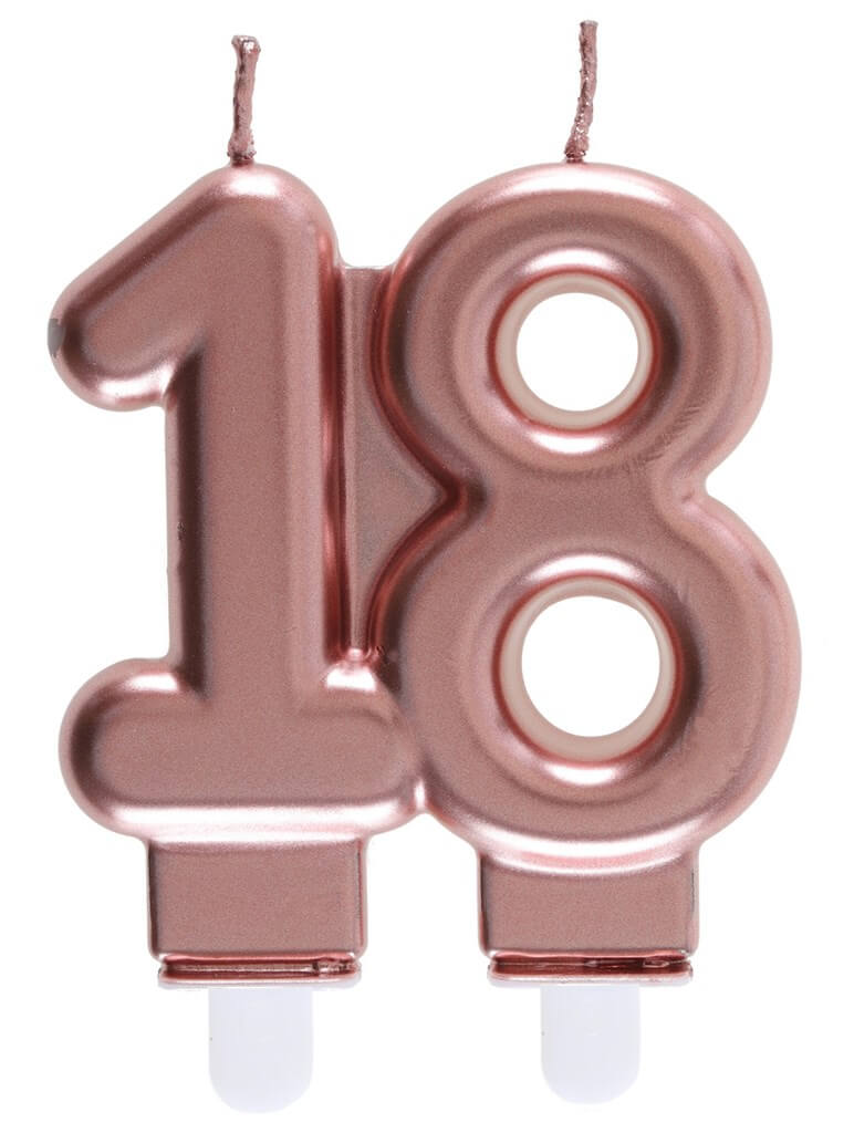 Bougie 18 ans Or rose 