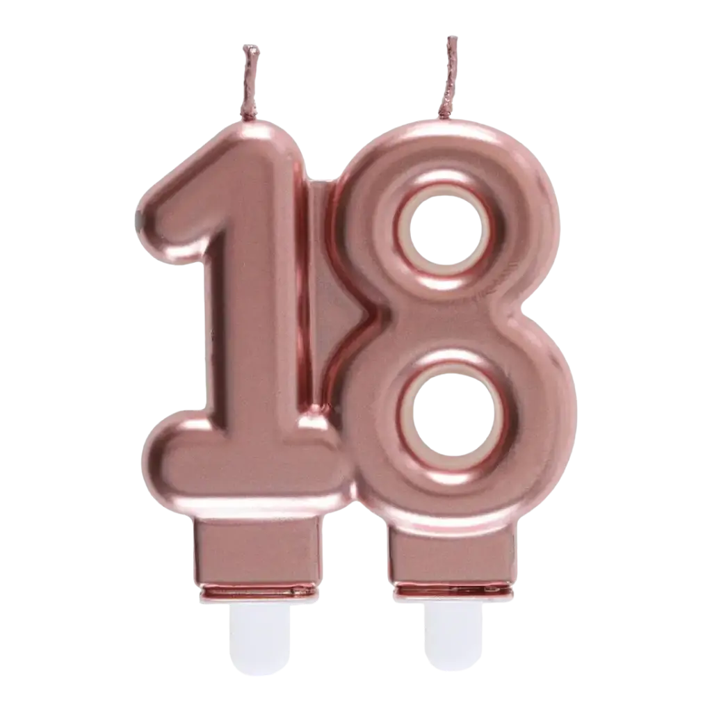 Vela rosa de cumpleaños 18, velas número 18 años de edad, decoración de  fiesta de niña, suministros