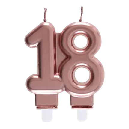 Bougie 18 ans Or rose 