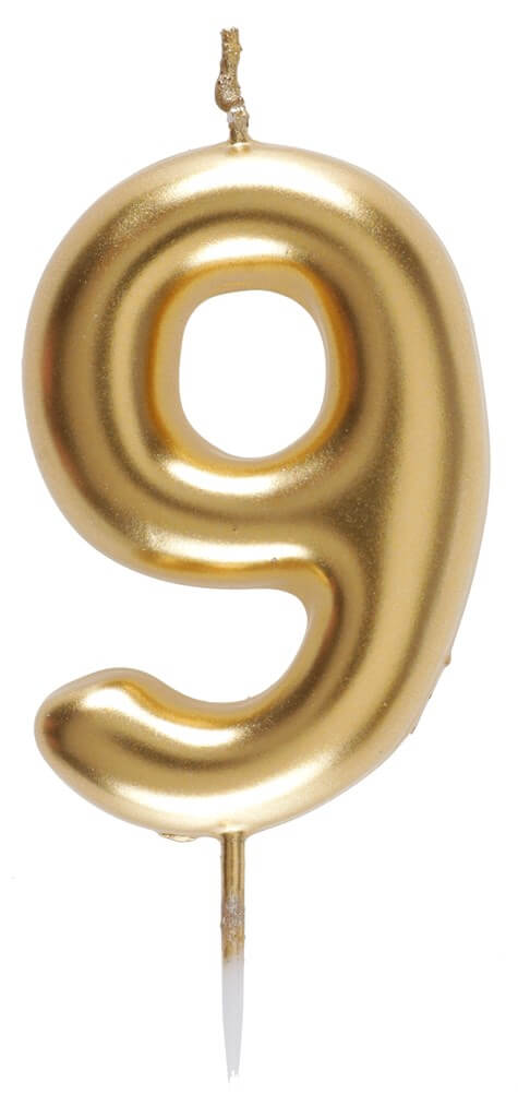 10 Bougies Chiffres Dorées 0 à 9 - Avec Supports, Pour Gâteau D'anniversaire, Fête, Décoration