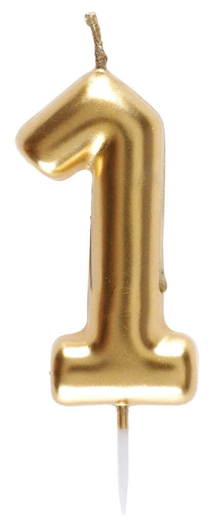 Candela numero 1 brillantini oro