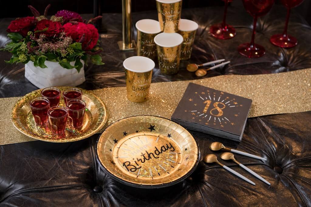 Assiette Happy Birthday Or Métallisé (lot de 10)